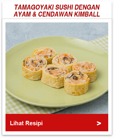 Resipi Tamagoyaki Sushi Dengan Ayam & Cendawan