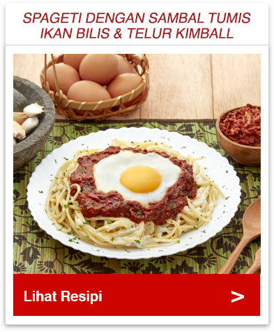 Resipi Ikan Bilis Goreng Sambal dengan Spagetti & Telur