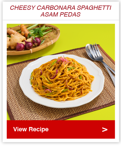 Cheesy Carbonara Spaghetti Asam Pedas