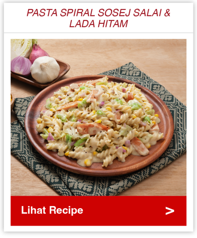 Pasta Spiral Sosej Salai & Lada Hitam 